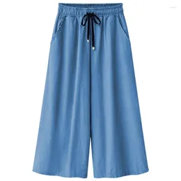 Women's Pants Summer Plus Size 5xl 6xl Wide Leg Jeans Female Loose Denim Trousers Big Casual Palazzo Woman