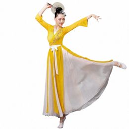 classical dance Female Hanfu Chinese style folk Yangko dance fan dance set modern stage H07s#
