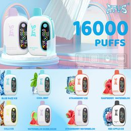 Original ATVS Warship 16000 Puffs Digital Disposable Vape 18ml Prefilled 19 Flavours Vapour Box 650mAh 18k Dual Mesh Coil with Power Liquid Indicator