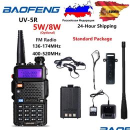 Radio Baofeng UV5R 5W Walkie Talkie UV 5R 8W HAM FM VHF UHF med hörlur 1800mAh Battery Drop Delivery Electronics Telecommunications Otnul