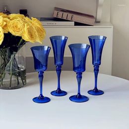 Wine Glasses Mediaeval Cobalt Blue Goblet Household Colour Red Cup Champagne Glass Personalised Bar Home Decoration Party