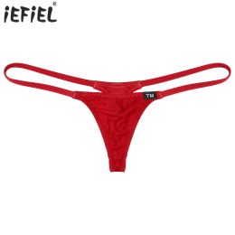 #M-XXL Mens Lingerie Low Rise Thong T-back Sissy Panties Micro Coverage Solid Color Elastic Waistband G-String Briefs Underwear
