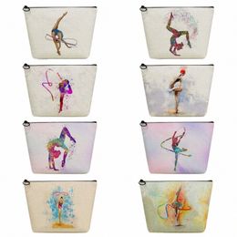 rhythmic Gymnastics Ballet Dancer Girls Girls Lipstick Clutch Phe Bag Women's Cosmetic Bags Makeup Holder Beauty Toiletry Bag W7eY#