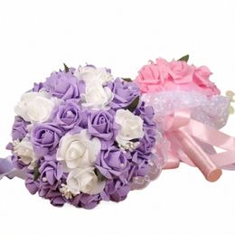 bridal bouquet Bouquets Bridal Bouquet Silk Frs Artificial Roses Boutniere Marriage Bridesmaid Corsage Wedding Accories r8yh#