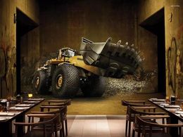 Wallpapers Wall Paper 3d Customize Nostalgic Retro Backhoe 2024 The Wallpaper For Living Room TV Background Mural