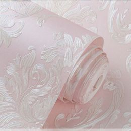 Pink 3D Floral Wallpaper for Girls Bedroom Wall Contact Paper 3d Texture Wall Sticker Home Decor Wall Paper in Rolls