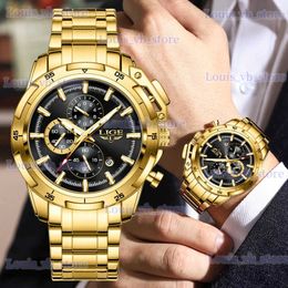 Other Watches Big es for Men Top Luxury Brand LIGE Quartz Mens Sport Waterproof Wrist es Chronograph Date Relogio Masculino T240329