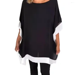 Women's Blouses O-neck Half Sleeve Blouse Women Round Neck Long Top Stylish Summer Casual Tops With Batwing Sleeves Color For Streetwear