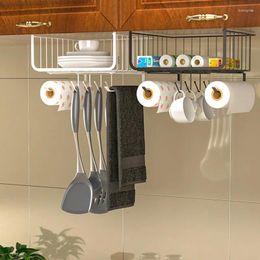 Kitchen Storage Practical Models Cabinet Layered Rack Iron Hanging Basket Metal Wall Punching-free Shelf