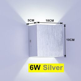 Indoor LED Wall Lamp Aluminium Cube Style Gold Silver Wall Light For Bedroom Living Room Corridor Aside Lighting AC110V 220V