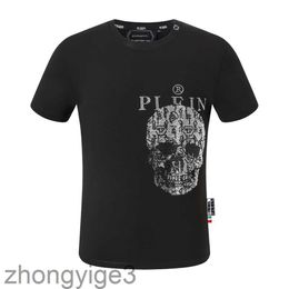 pleinxplein pp Mens T-Shirts Original design Summer shirt plein T-shirt pp cotton rhinestone shirt short sleeve 123 black white color