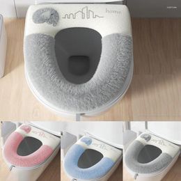 Toilet Seat Covers 1Pc Plush Winter Warm Cover Mat Universal Soft Pad Cushion With Handle Washable Closestool Warmer Supplies