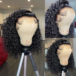Deep Wave Short Bob Lace Wig 13x4 13x6 Lace Front Human Hair Curly Frontal Wig Brazilian Remy 150 220% 4x4 Closure Lace Closure