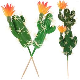 Decorative Flowers 4 Pcs Simulated Succulent Artificial Cactus Adornment Supplies Foam DIY