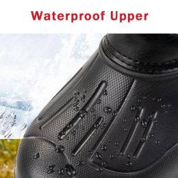 Winter Men Boots Waterproof Warm Thick Plush Snow Boots Plus Size40-46 Outdoor Hiking Fishing Shoes Non-slip Platform Rain Boots