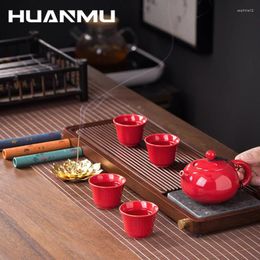 Teaware Sets 7Pcs/Set Ceramic Chinese Creative Tea Set With Incense Burner 1 Teapot 4 Cups Business Gift Drinkware Premium Ceremony Box