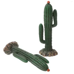 Decorative Flowers PVC Simulation Cactus Craft Decors Garden Miniature Ornament Figurines Desktop Adornment