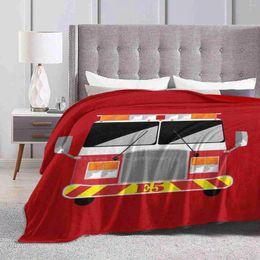 Blankets Fire Engine Truck Front View Fashion Soft Warm Throw Blanket Firefighters Emergency First Responders