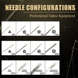 50Pcs Professional Tattoo Needles Disposable Sterile Liner Shader Tattoo Needle for Standard Tattoo Machine & Grips RL RS RM M1