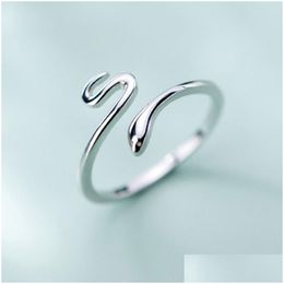 Band Rings Lovely Snake Shape Open Adjustable For Women Punk Jewellery Girls Gift Womens Opening Cocktail Ring Drop Delivery Dhygp