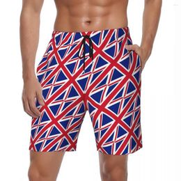 Men's Shorts Men Board British Flag Vintage Swimming Trunks Abstract Flags Quick Drying Surfing Large Size Beach Short Pants