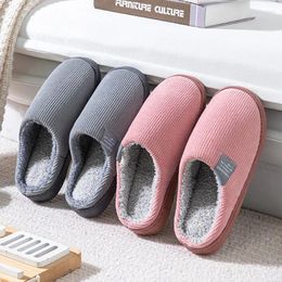 Slippers Cotton For Women In Autumn And Winter Indoor Household Use Plush Anti Slip Men Couples