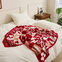 Blankets Microfiber Throw Blanket Chequered Red Super Soft Fuzzy Bed Home Decor Sofa Couch Reversible Knitted