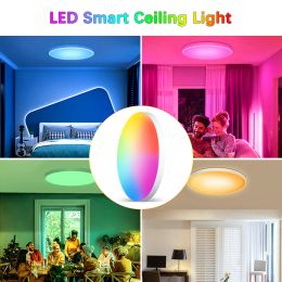 Smart TUYA Wifi 40W RGB Led Ceiling Lamp For Room Home Decor 220V Led Ceiling Panel RGB Lights Alexa Google Home Voice Control