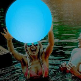 Colourful Beach Inflatable Ball LED Funny Swimming Pool Play Beach Sport Toy Water Inflatable Balloons for Dribbling Diving Game