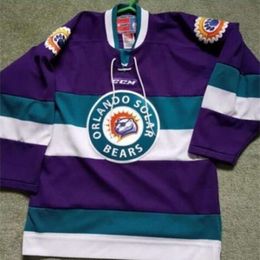 24S Customise tage Orlando Solar Bears ice #21 Connor Goggin Hockey Jersey Embroidery Stitched or custom any name or number retro Jersey