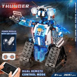 MOULD KING 15059 15078 Technical Robot Toys The APP&RC Motorised Robot With Led Part Model Building Blocks Kids Christmas Gift