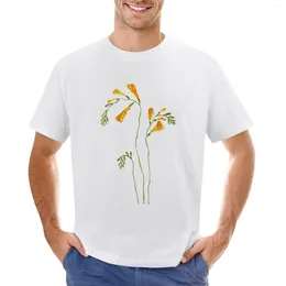 Men's Polos Yellow Orange Freesia Flower Watercolor T-Shirt Customs Design Your Own Anime Plus Size Tops Funnys Clothing