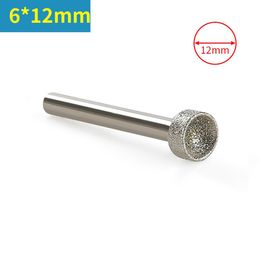 1pc Diamond Mounted Point 10-25mm Head Diameter Spherical Concave Head Bead Coarse Grinding Bit For Jade Amber Stone Beeswax