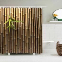 Shower Curtains 3D Bamboo Plant Printed Bathroom Curtain Nature Landscape Waterproof Polyester Fabric Home Decoration