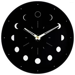 Wall Clocks Luminous Clock Moon Living Room Decor Dining Large Glass Operated Office Kitchen