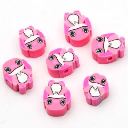 8x10mm Pink Clay Beads Cute Angel Stitch Polymer Spacer Beads For DIY Kids Necklace Bracelet Handmade Jewelry Making Accessories