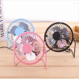 Decorative Figurines 4 Inch Metal USB Mini Desk Fan Portable 360 Degree Adjustable Angle Quiet Mute Cooling For Home Office Laptop Computer