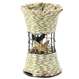 Vases Simulated Rattan Woven Flower Vase White Succulents Artificial Ratten Fake Iron Pot