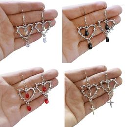 Dangle Earrings Fashion Hoop Sweet Cool Heart Star Bead Pendant Statement Jewellery For Women Girls Y08E