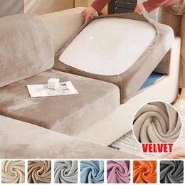 Chair Covers 2024 Velvet Sofa Cushion Solid Elastic Seat Cover Separate Living Room Pets Anti-dust Furniture Protector