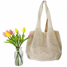 fi Women Hollow Woven Shoulder Bags Large Capacity Shoulder Bags Crochet Bag Knitting Handbags Eco Female Shop Tote m5fL#