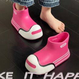 New Kawaii Rain Boots Women Waterproof Rubber Shoes Cute Children's Rain Boots Comfort Garden Working Galoshes Ladies Shoes