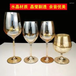 Wine Glasses Deluxe Gold Sample Room Goblet Decoration Electroplated Crystal Glass Red High-grade Color Ins