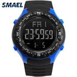 Sport Watch for Men 5Bar Waterproof SMAEL Watch S Shock Resist Cool Big Men Watches Sport Military 1342 LED Digital Wrsitwatches293T