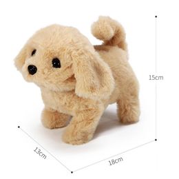 Kids Plush Walking Barking Retriever Puppy Electronic Interactive Pet Dog Plush Toy Robot Dog Toys for Children Puppy Plush Gift