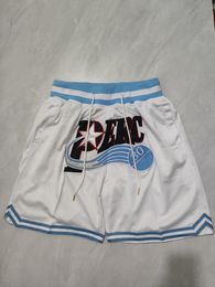 Basketball Shorts White #30 Running Sports Clothes With Zipper Pockets Size S-XXXL Mix Match Order