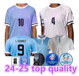 Maglia da calcio Uruguay 2024 Copa America Cup Camisetas Kit per bambini 25 Nazionale 24 25 Maglia da calcio casa lontano 100 ° anniversario Speciale interna VALVERDE SUAREZ CAVANI89