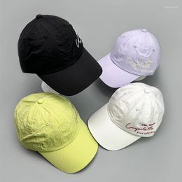 Ball Caps Outdoor Sticker Letter Quick Drying Baseball Hats Men Women Simple Breathable Couple Sunshade Sport Versatile Snapback