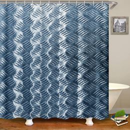 Wood grain shower curtain with 12 plastic hooks, used for bathroom decoration, polyester fabric, waterproof, washable, with flow