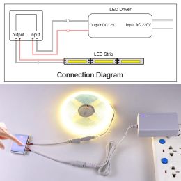 Touch Switch Makeup Mirror Light Dimmable 12V COB LED Strip Lights Bedroom Bathroom Dressing Table Background Lighting LED Tape